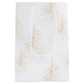 Klassiek Wit en Goud Kerstmis Medium Cadeauzakje (Achterkant)