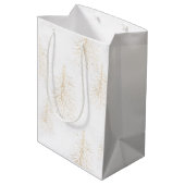 Klassiek Wit en Goud Kerstmis Medium Cadeauzakje (Achterkant Gekanteld)
