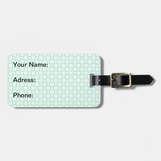 Klassiek wit en nertgroen Bagagelabel (Voorkant horizontaal)