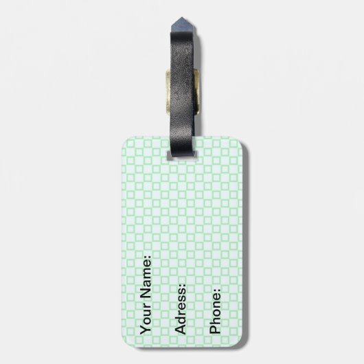 Klassiek wit en nertgroen Bagagelabel (Achterkant verticaal)