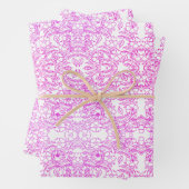 Klassiek wit en roze Floral waterverf elegant Inpakpapier Vel (In situ)