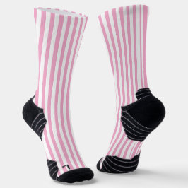 Klassiek Wit en Zachte Roze Streep Decoratieven Sokken