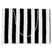 Klassiek wit en zwart gestreept groot cadeauzakje (Achterkant)