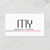 Klassiek wit en zwart met Monogram Professional Visitekaartje (Voorkant)