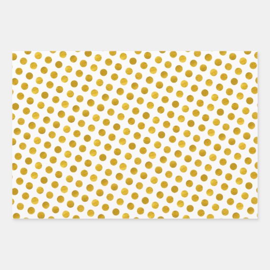 Klassiek wit goud en zilveren polka stippen modern inpakpapier vel (Voorkant)