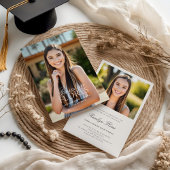 Klassiek wit kalligrafie Afstuderen Aankondiging