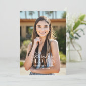 Klassiek wit kalligrafie Afstuderen Kaart (Staand voorkant)