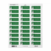Klassiek Wit Konijn & Bloemen Groen Adres Etiket (Full Sheet)