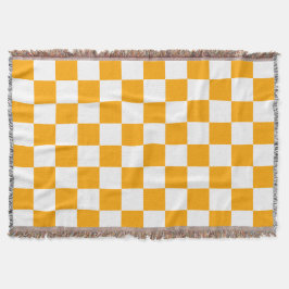 Klassiek wit met oranje vierkant stijl deken