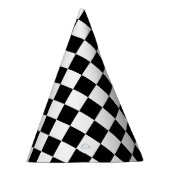 Klassiek wit met zwart vierkant patroon feesthoedjes (Rechts)