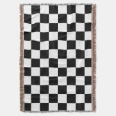 Klassiek wit met zwarte vierkante stijl deken (Voorkant Verticaal)