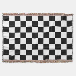 Klassiek wit met zwarte vierkante stijl deken