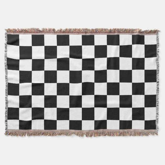 Klassiek wit met zwarte vierkante stijl deken (Voorkant)