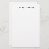 Klassiek Wit Minimalistisch Eenvoudig Elegant Briefpapier (Voorkant / Achterkant)
