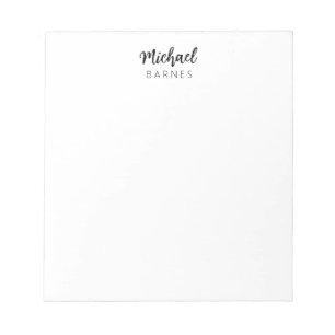Klassiek Wit Minimalistisch Eenvoudig Elegant Notitieblok