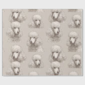 Klassiek wit Poodle-portret inpakpapier (Vlak)