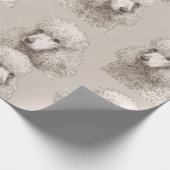 Klassiek wit Poodle-portret inpakpapier (Hoek)