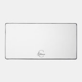 Klassiek wit script monogram bureaumat (Voorkant)