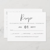 Klassiek Wit Script RSVP MENU Budget (Voorkant / Achterkant)