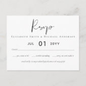 Klassiek Wit Script RSVP MENU Budget (Voorkant)