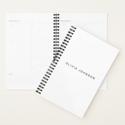Klassiek wit | Spiral Weekly/Maandelijks 2024 Plan Planner (Display)