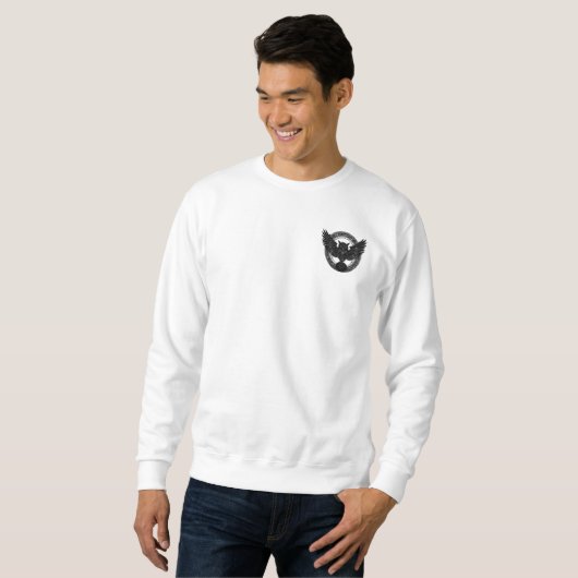 Klassiek wit sweatshirt met Bold Eagle Embleem (Voorkant volledig)