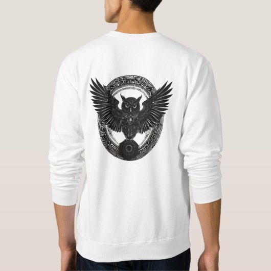 Klassiek wit sweatshirt met Bold Eagle Embleem (Achterkant)