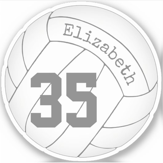 Klassiek wit volleybal W naam jersey nummer Sticker (Voorkant)