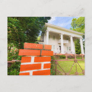 Klassiek wit Zuidelijk huis met zuilen Briefkaart
