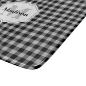 Klassiek wit zwart grijs buffelmonogram snijplank (Hoek)