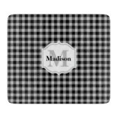 Klassiek wit zwart grijs buffelmonogram snijplank (Voorkant)