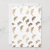 Klassiek wit zwart monogram bruiloft gouden kuif kaart (Achterkant)