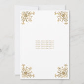 Klassiek  witgoud Lijst Tiara Quinceanera Kaart (Achterkant)