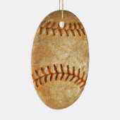 Klassiek witte honkbal met rode stiksels keramisch ornament (Rechts)