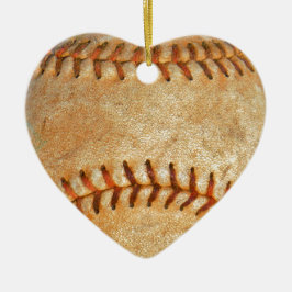 Klassiek witte honkbal met rode stiksels keramisch ornament
