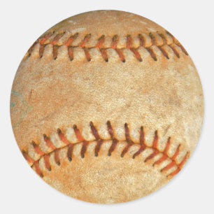 Klassiek witte honkbal met rode stiksels ronde sticker