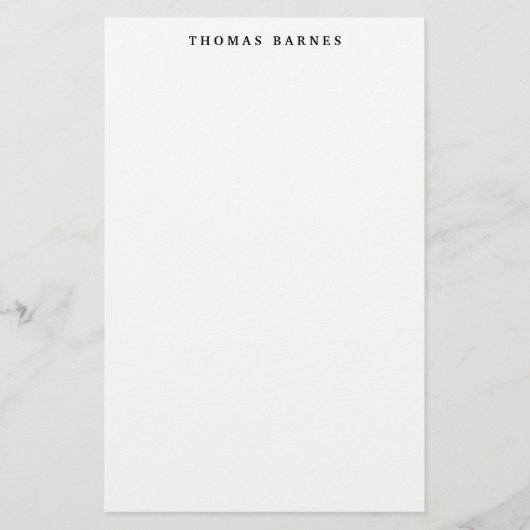 Klassiek Witte Minimalistische Eenvoudige Eleganti Briefpapier (Voorkant)