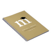 Klassiek Witte Monogram en Metselbord Afstuderen Notitieboek (Rechterzijde)