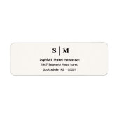 Klassiek Witte Trouwadres met Monogram Etiket (Voorkant)