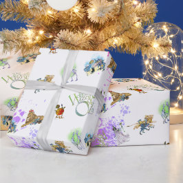 Klassiek Wizard of Oz Kerst Splat Inpakpapier