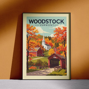 Klassiek Woodstock Vermont Poster