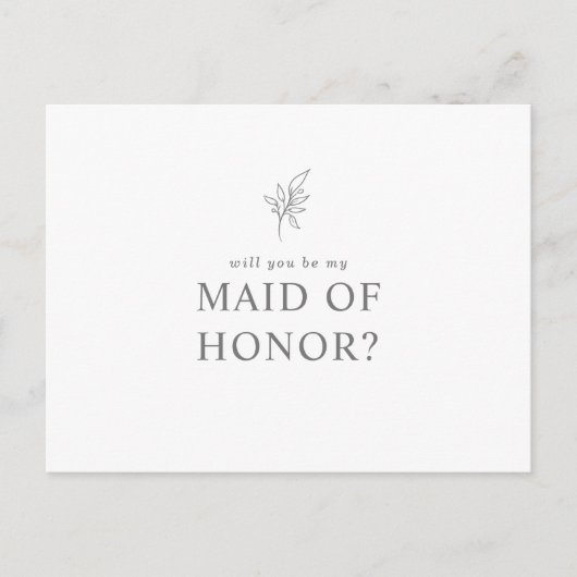 Klassiek word jij mijn bruidsmeisje uitnodiging briefkaart (Voorkant)