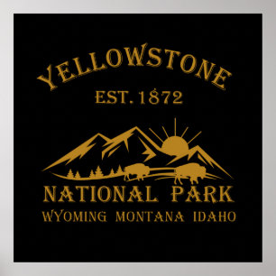 Klassiek Yellowstone National Park Poster