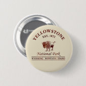 Klassiek Yellowstone National Park Ronde Button 5,7 Cm (Voorkant /achterkant)