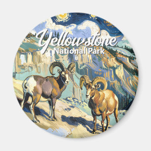 Klassiek Yellowstone Natuur Landschap Wilde Schape Magneet