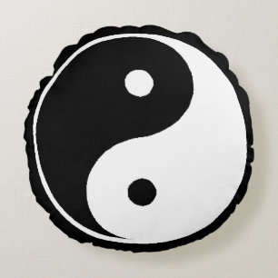Klassiek Ying Yang Chinees symbool Rond Kussen