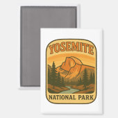 Klassiek Yosemite National Park Retro Half Dome Magneet (Voorkant / Achterkant)