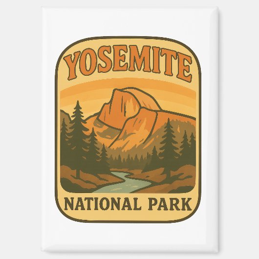 Klassiek Yosemite National Park Retro Half Dome Magneet (Voorkant)