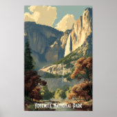 Klassiek Yosemite National Park Rivier Retro Wande Poster (Voorkant)