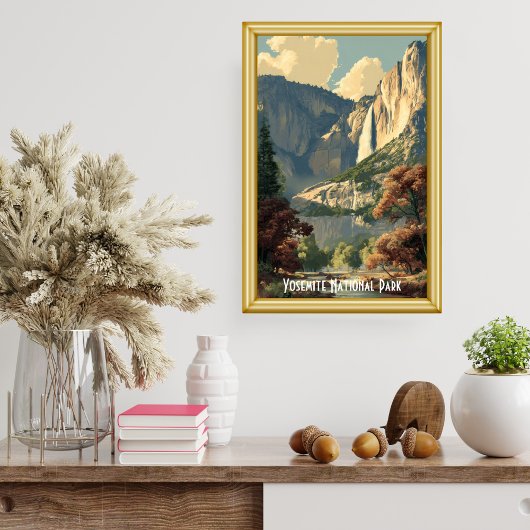 Klassiek Yosemite National Park Rivier Retro Wande Poster